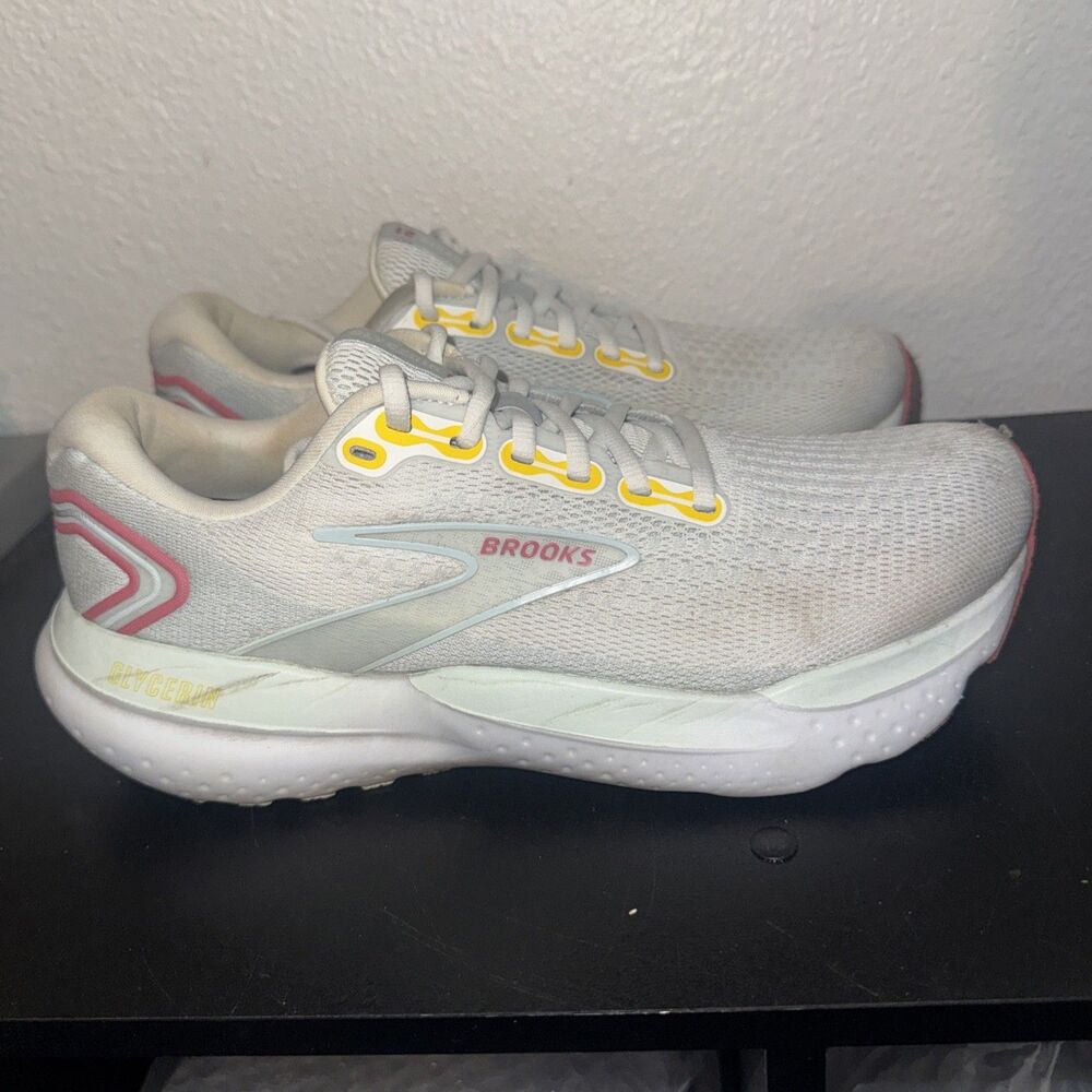 Brooks Glycerin 21 Bright White/Rose/Yellow Women’s Size 9B Running Shoes